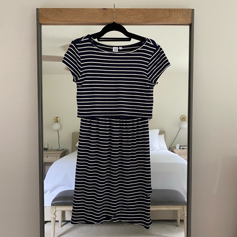 Gap Maternity Overlay Nursing Midi Dress